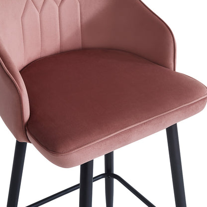 Bar stool Velva pakoworld velvet in rotten apple color 49x63x113cm