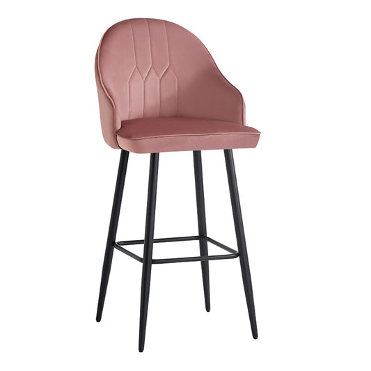 Bar stool Velva pakoworld velvet in rotten apple color 49x63x113cm
