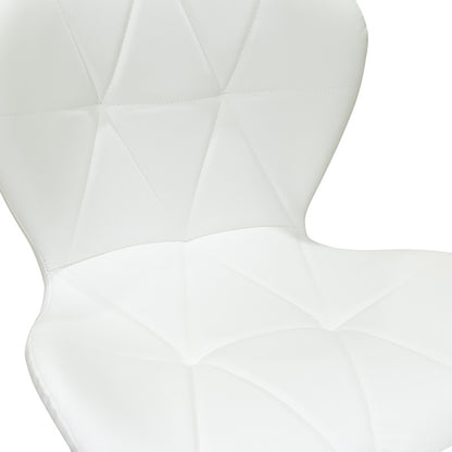 Bar stool Coozy adjustable height black matte metal with pu in white color 46x47x90-112cm