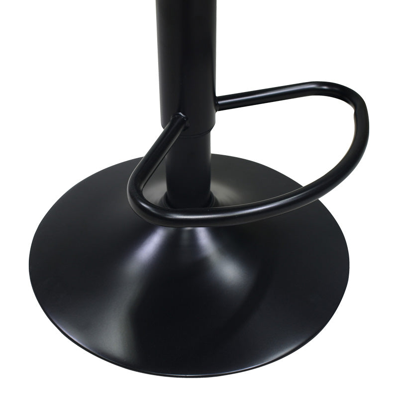 Bar stool Coozy adjustable height black matte metal with pu in white color 46x47x90-112cm