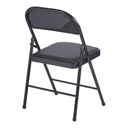 Foldable chair Niro pakoworld pu-metal in black color 46x46x79cm