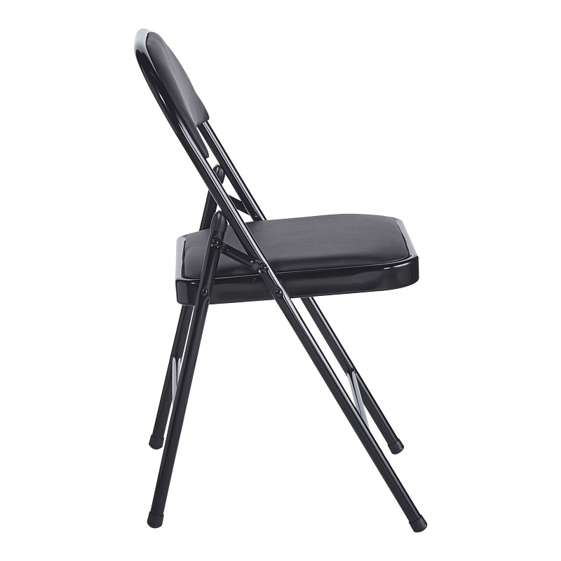 Foldable chair Niro pakoworld pu-metal in black color 46x46x79cm