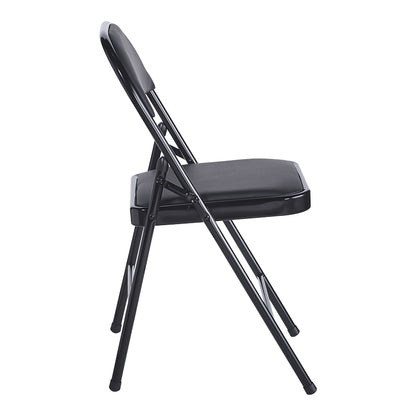 Foldable chair Niro pakoworld pu-metal in black color 46x46x79cm