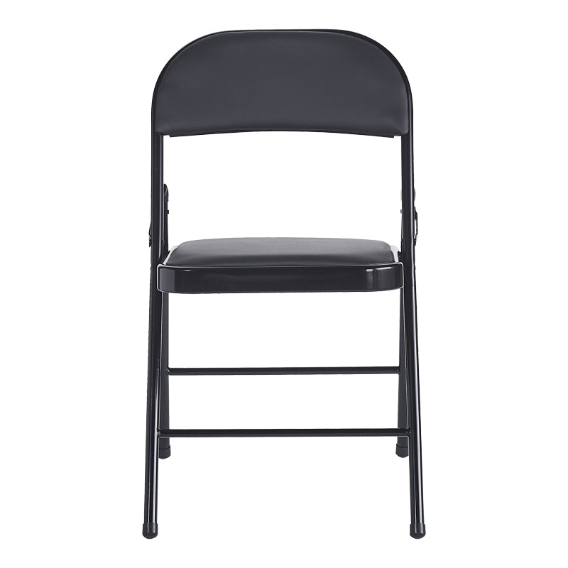 Foldable chair Niro pakoworld pu-metal in black color 46x46x79cm