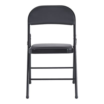 Foldable chair Niro pakoworld pu-metal in black color 46x46x79cm