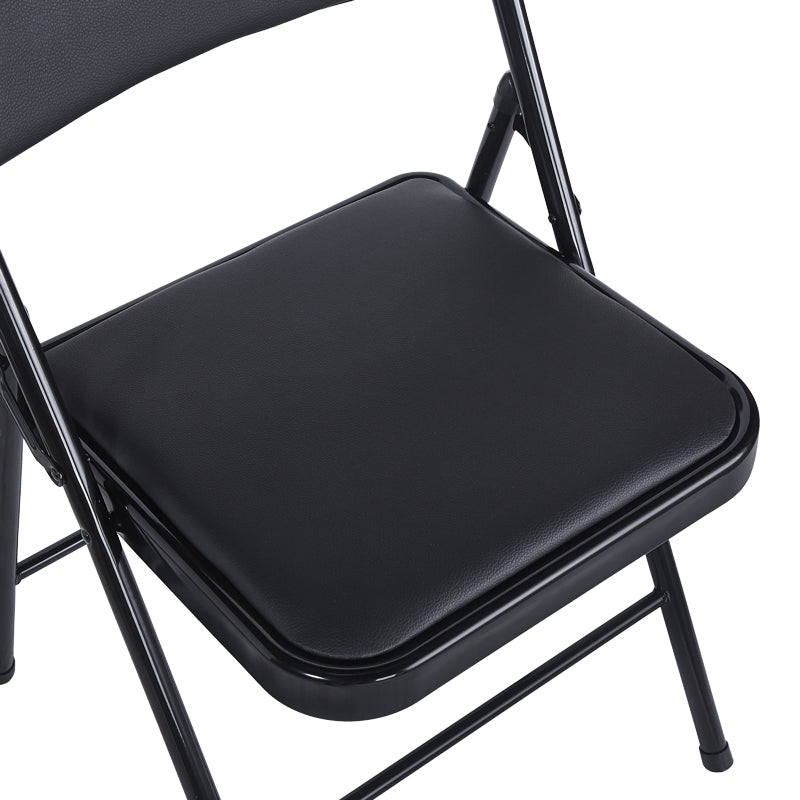 Foldable chair Niro pakoworld pu-metal in black color 46x46x79cm