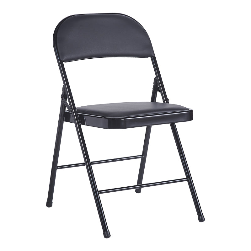 Foldable chair Niro pakoworld pu-metal in black color 46x46x79cm