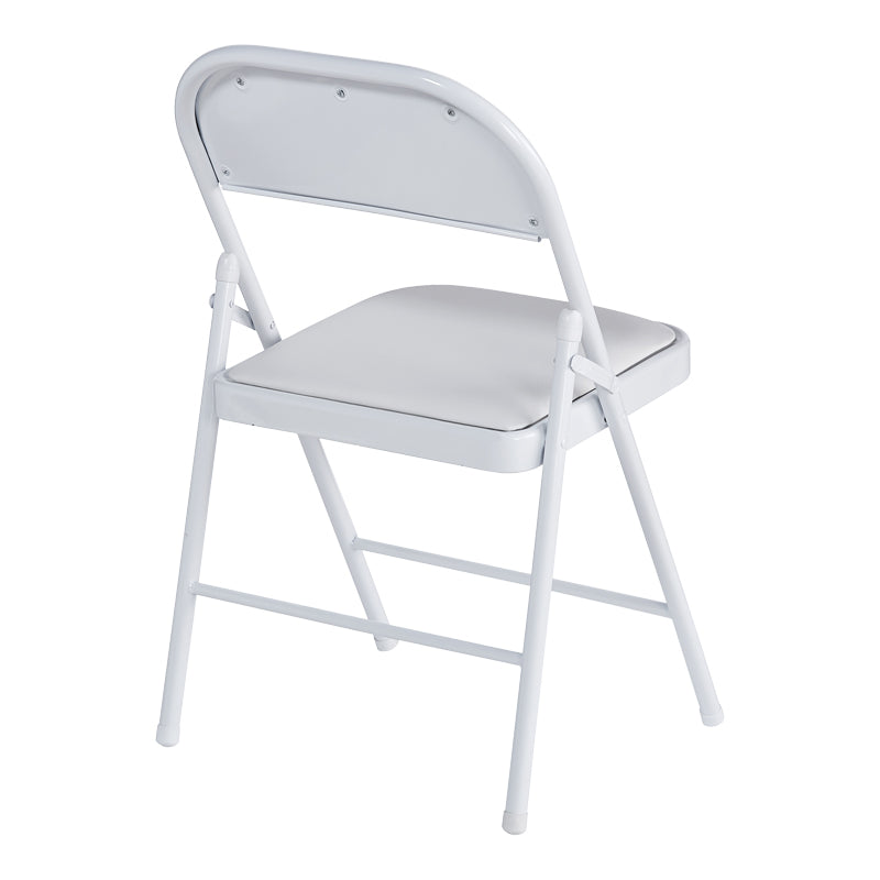 Foldable chair Niro pakoworld pu-metal in white color 46x46x79cm