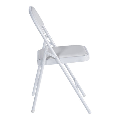 Foldable chair Niro pakoworld pu-metal in white color 46x46x79cm
