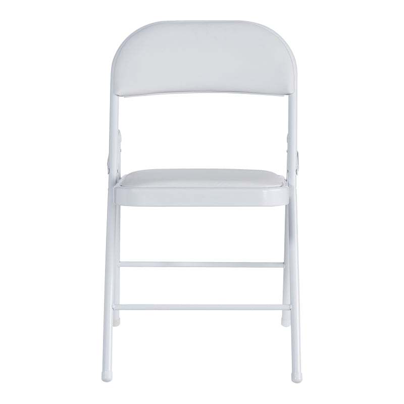 Foldable chair Niro pakoworld pu-metal in white color 46x46x79cm