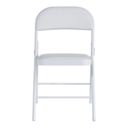 Foldable chair Niro pakoworld pu-metal in white color 46x46x79cm