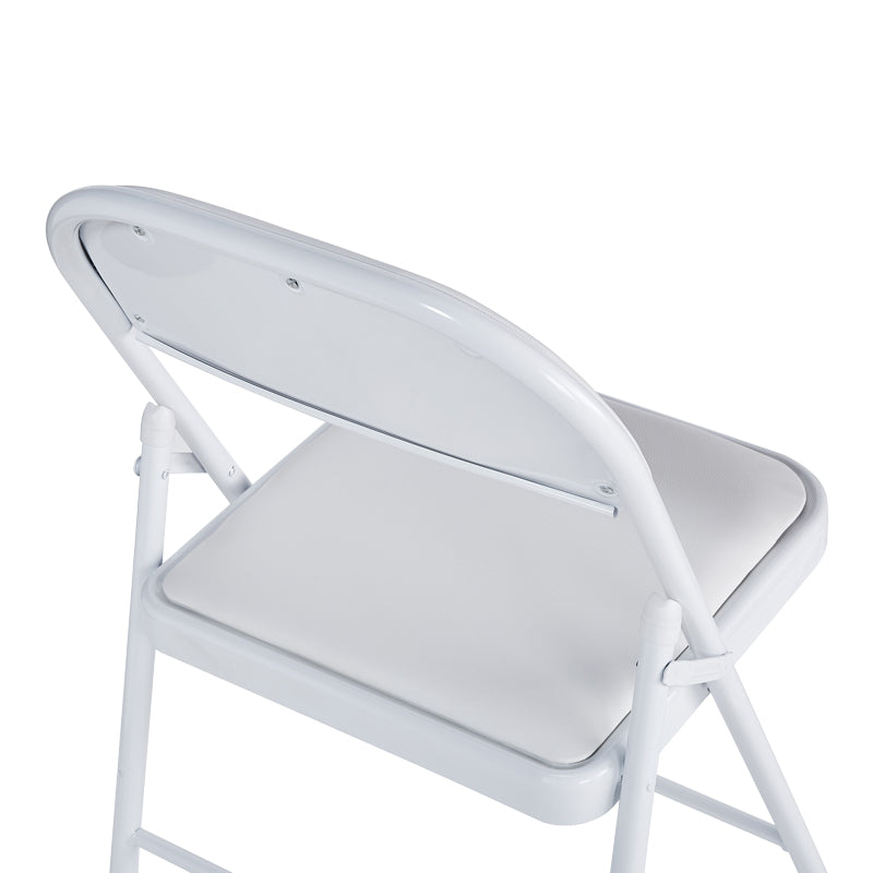 Foldable chair Niro pakoworld pu-metal in white color 46x46x79cm