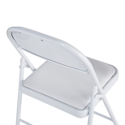 Foldable chair Niro pakoworld pu-metal in white color 46x46x79cm
