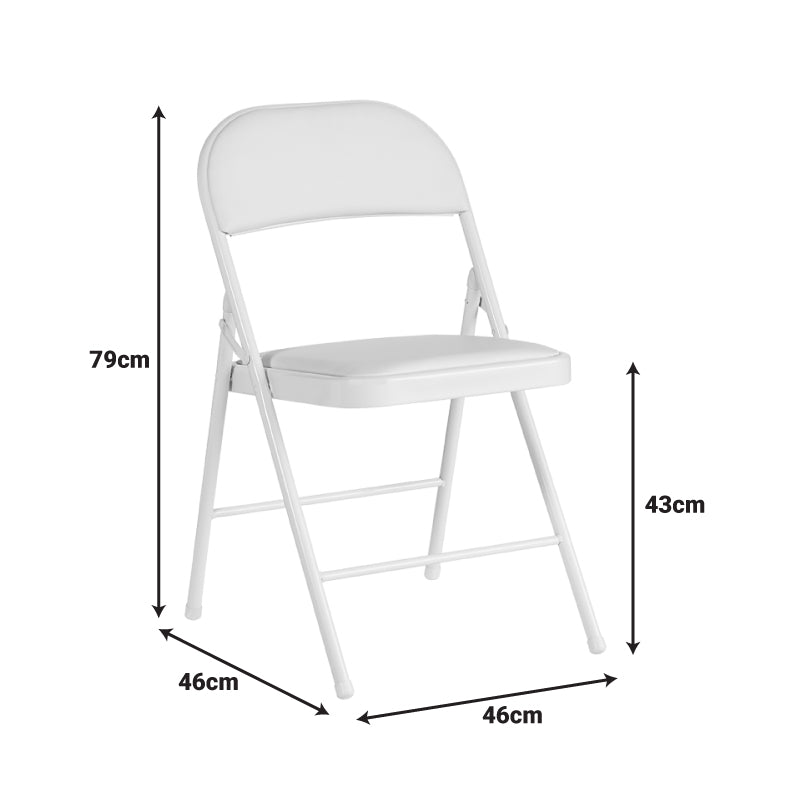 Foldable chair Niro pakoworld pu-metal in white color 46x46x79cm