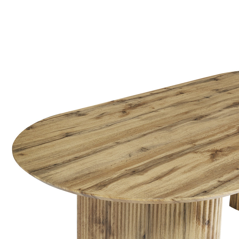 Dining table Nembou pakoworld mdf in oak color 210x100x76cm