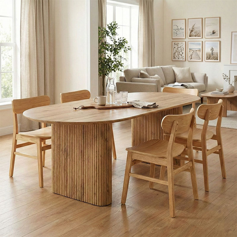 Dining table Nembou pakoworld mdf in oak color 210x100x76cm