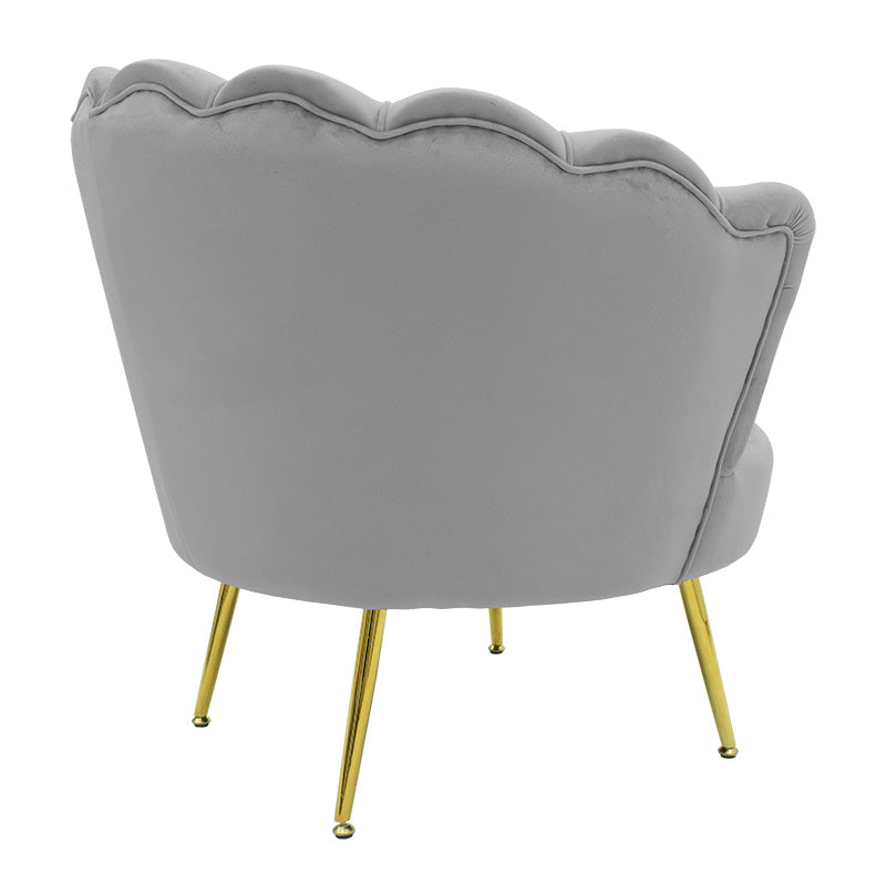 Armchair Daimon pakoworld velvet grey-golden 79x74x78cm