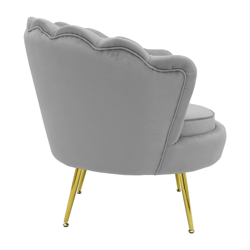 Armchair Daimon pakoworld velvet grey-golden 79x74x78cm