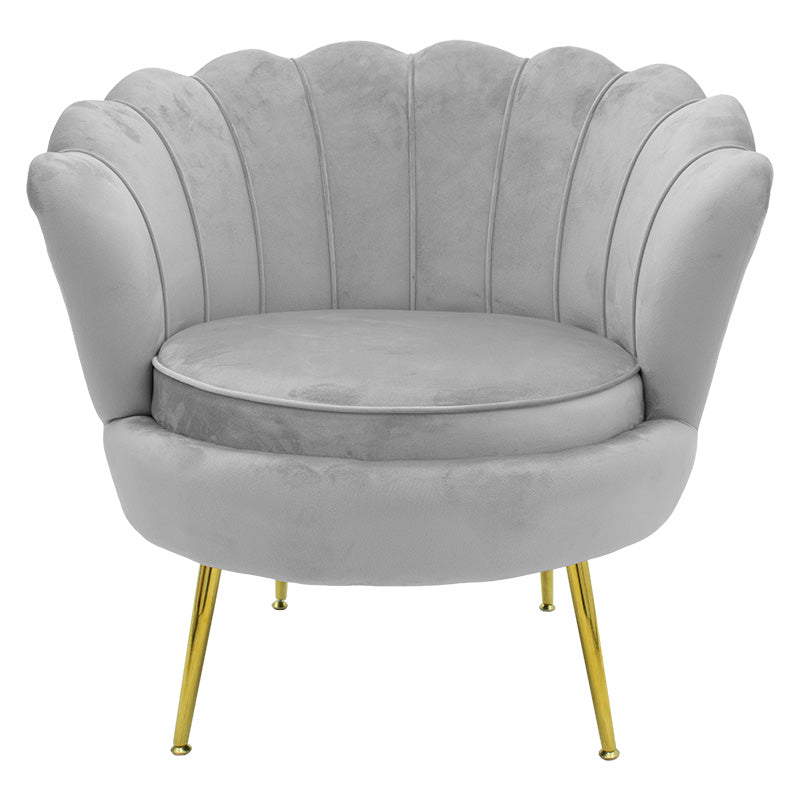 Armchair Daimon pakoworld velvet grey-golden 79x74x78cm