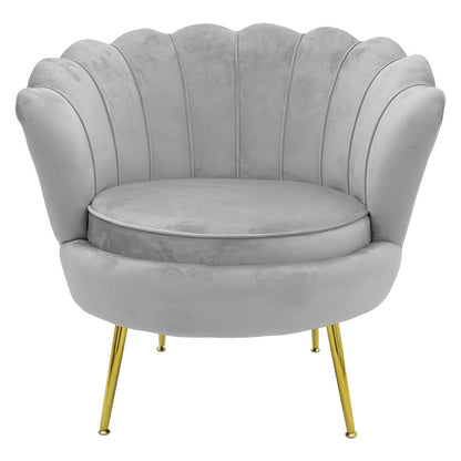 Armchair Daimon pakoworld velvet grey-golden 79x74x78cm