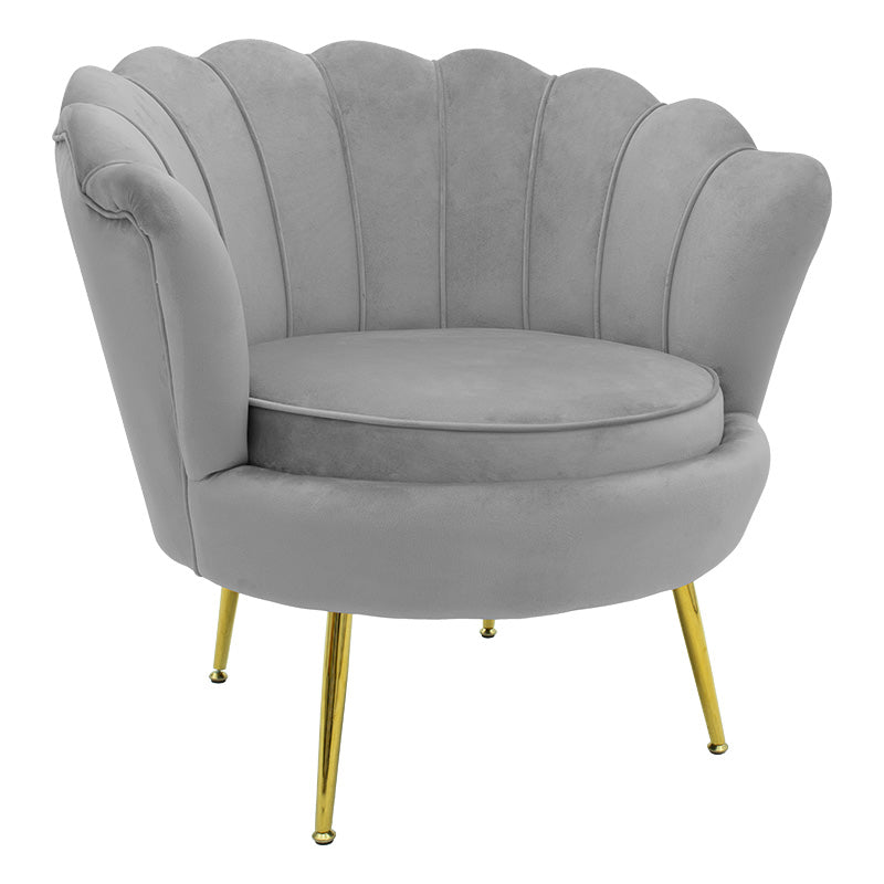 Armchair Daimon pakoworld velvet grey-golden 79x74x78cm