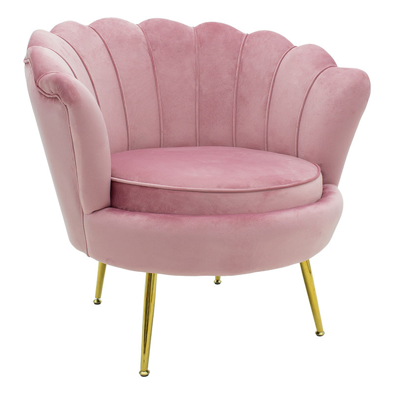 Armchair Daimon pakoworld velvet pink-golden 79x74x78cm