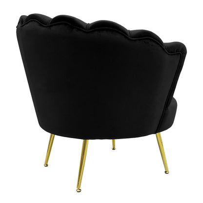 Armchair Daimon pakoworld velvet black-golden 79x74x78cm