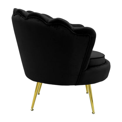 Armchair Daimon pakoworld velvet black-golden 79x74x78cm