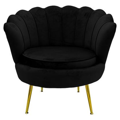 Armchair Daimon pakoworld velvet black-golden 79x74x78cm