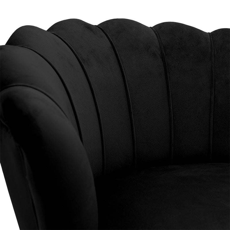 Armchair Daimon pakoworld velvet black-golden 79x74x78cm