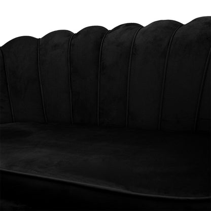 2 seater sofa Daimon pakoworld velvet black 134x70x77cm