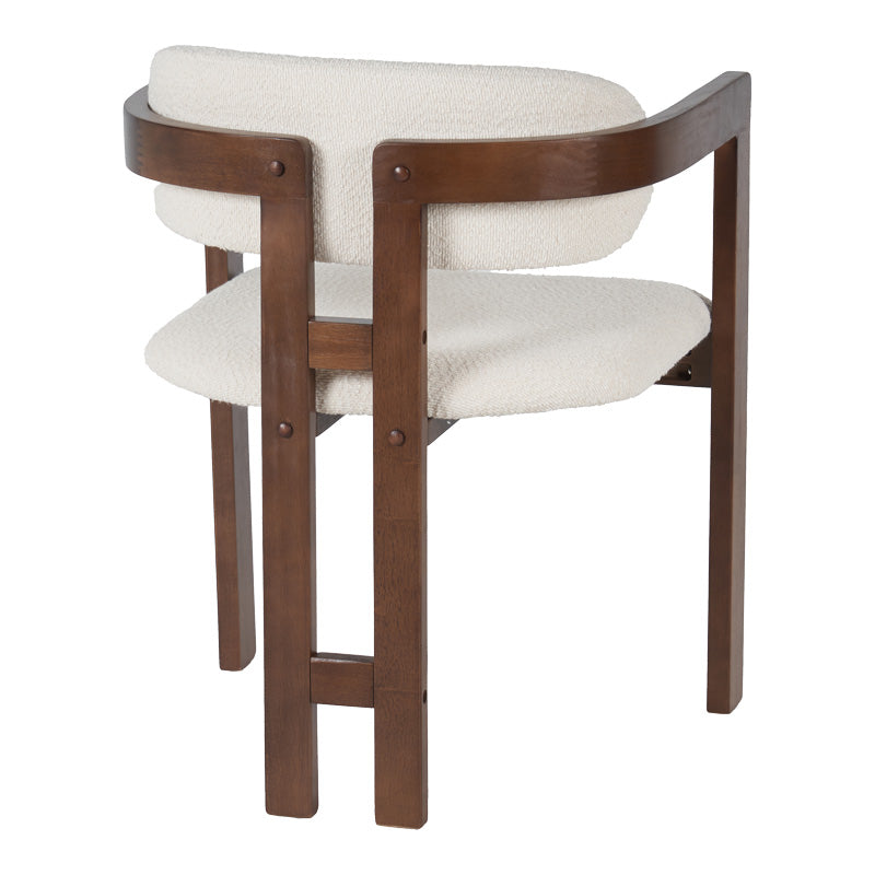 Winsor rubberwood armchair in beige with walnut color leg 58.5x51x76cm