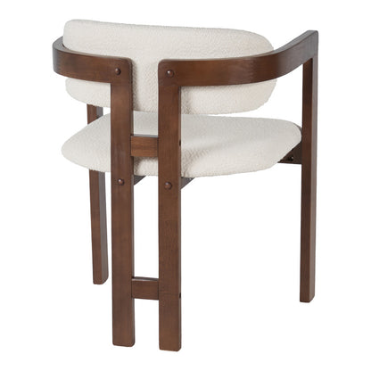 Winsor rubberwood armchair in beige with walnut color leg 58.5x51x76cm
