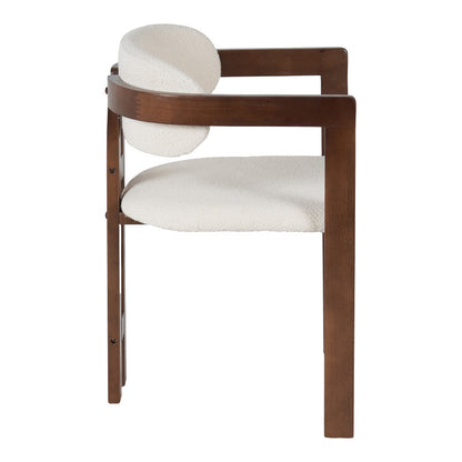 Winsor rubberwood armchair in beige with walnut color leg 58.5x51x76cm