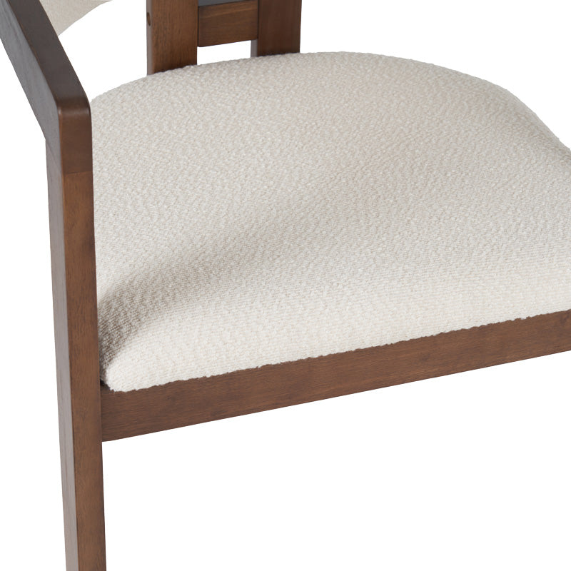 Winsor rubberwood armchair in beige with walnut color leg 58.5x51x76cm