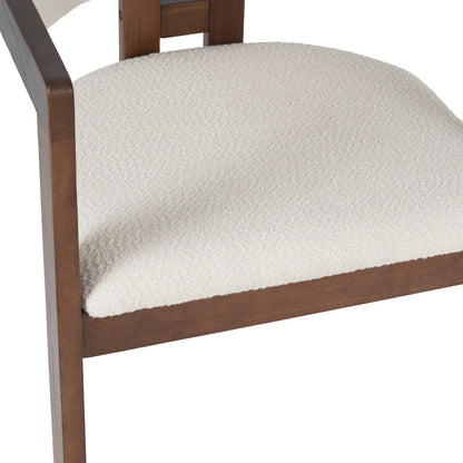 Winsor rubberwood armchair in beige with walnut color leg 58.5x51x76cm