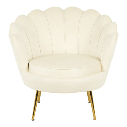 Daimon velvet armchair in white shade 79x74x78cm