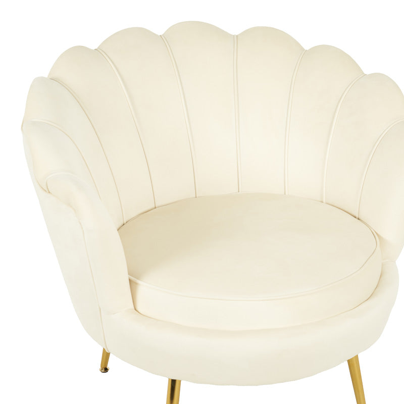 Daimon velvet armchair in white shade 79x74x78cm