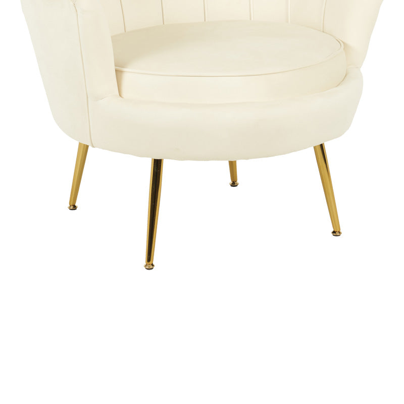 Daimon velvet armchair in white shade 79x74x78cm