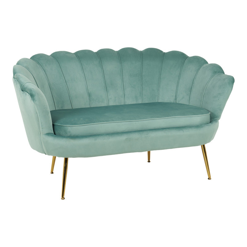 2-seater sofa Daimon velvet in pistachio shade 134x70x77cm