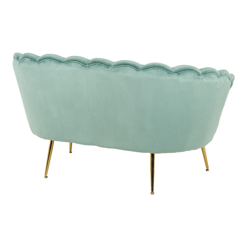 2-seater sofa Daimon velvet in pistachio shade 134x70x77cm