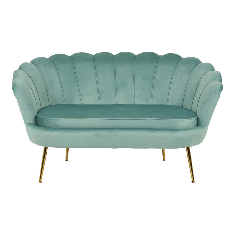 2-seater sofa Daimon velvet in pistachio shade 134x70x77cm
