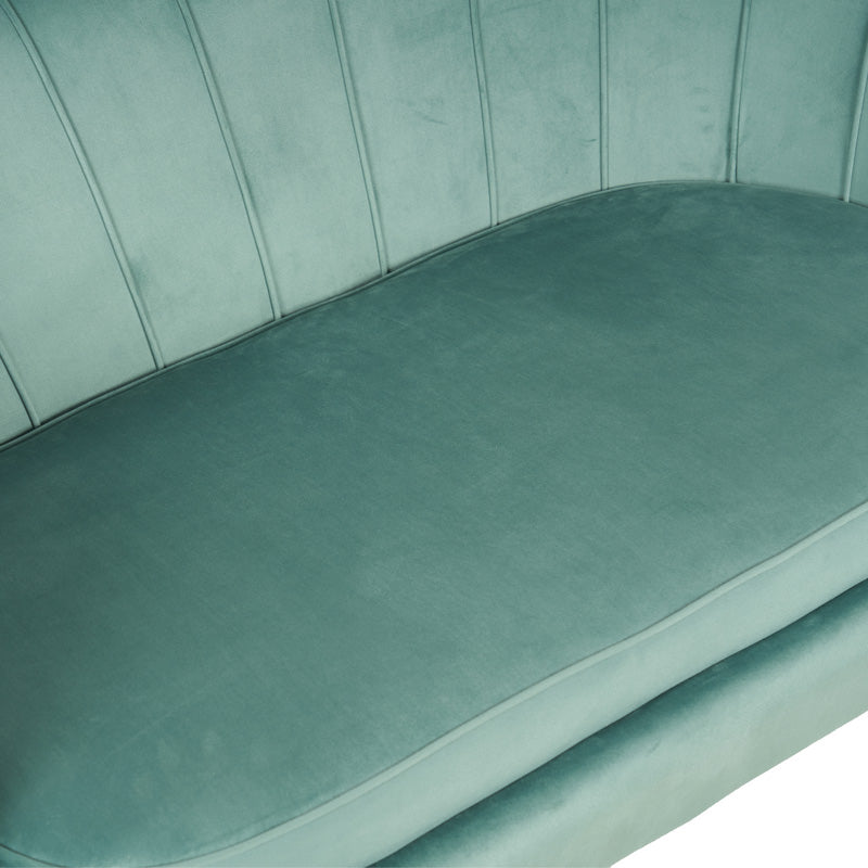 2-seater sofa Daimon velvet in pistachio shade 134x70x77cm