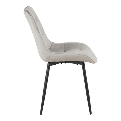 Berne chair velvet in grey shade 53x62x84cm