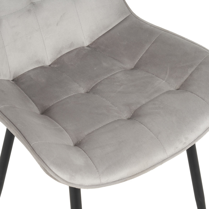 Berne chair velvet in grey shade 53x62x84cm