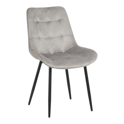 Berne chair velvet in grey shade 53x62x84cm