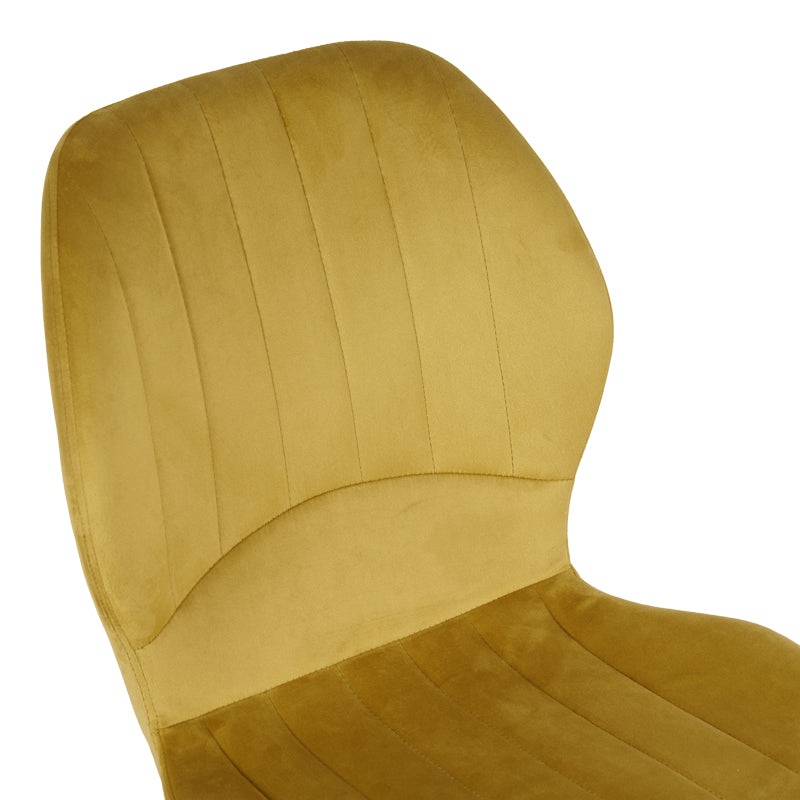Jelour velvet chair in yellow shade 46.5x60x84cm