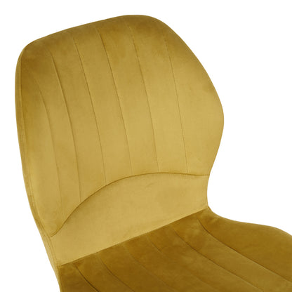 Jelour velvet chair in yellow shade 46.5x60x84cm
