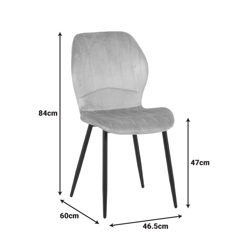 Jelour velvet chair in yellow shade 46.5x60x84cm