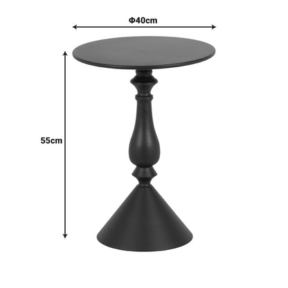 Lalou metal side table in black shade D40x55cm